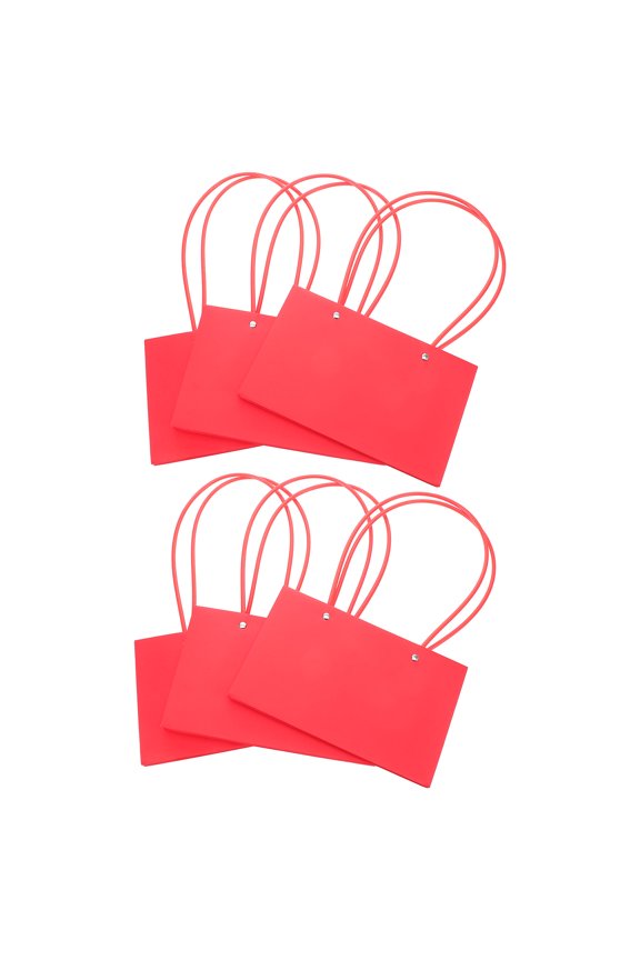 6Pcs Floral Bags Waterproof Storage Kraft Paper Red for General Users Desktop