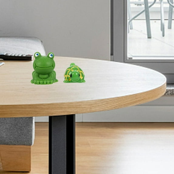 LEORX 6Pcs Flowerpot Figurines Small Resin Figurines Green Cartoon Shape Decoration