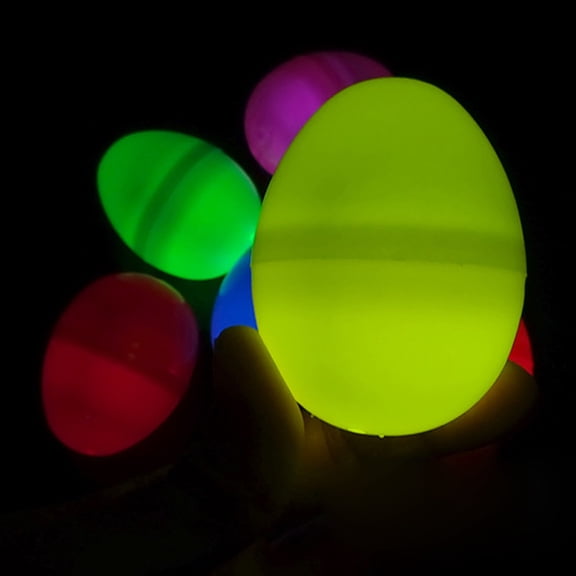 LEORX 6Pcs Compact Rosy Easter Glow Eggs for Decorative Party and Stage Props