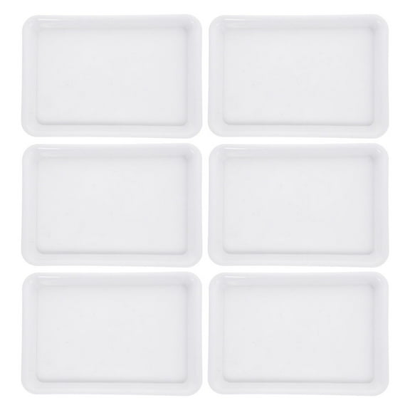 LEORX 6Pcs Rectangular Plant Drainage Tray White Plastic Flower Pot Saucer for Home Plant Accessories
