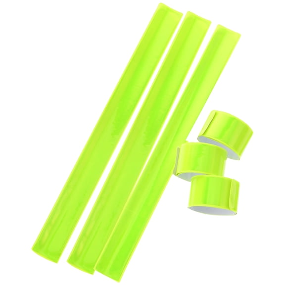 LEORX 6Pcs Reflective Wristbands Snap Band Yellow For Cycling Accessories Night Running And Walking