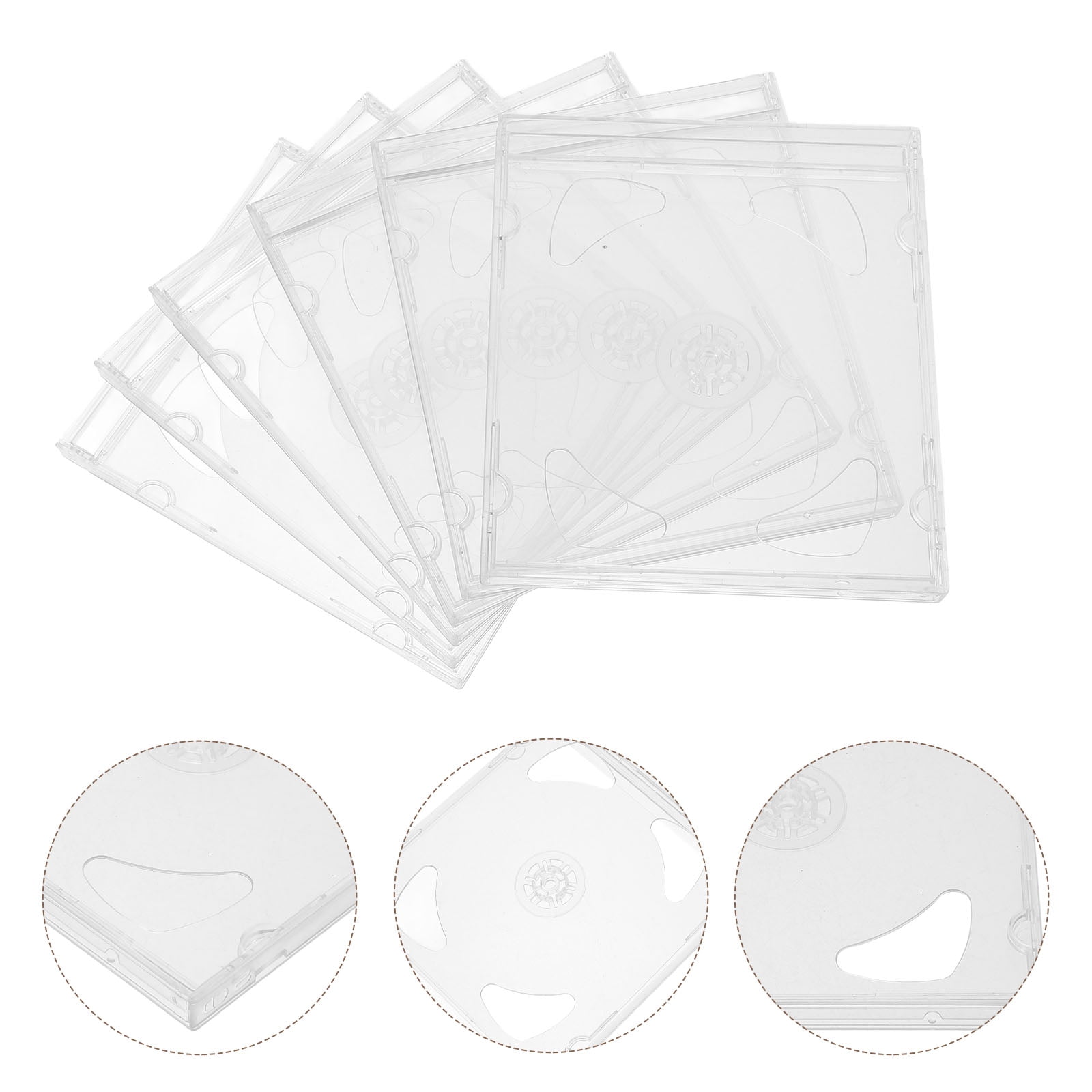 LEORX Cd Jewel Case Holder Clear 6pcs Acrylic Minimalist Storage