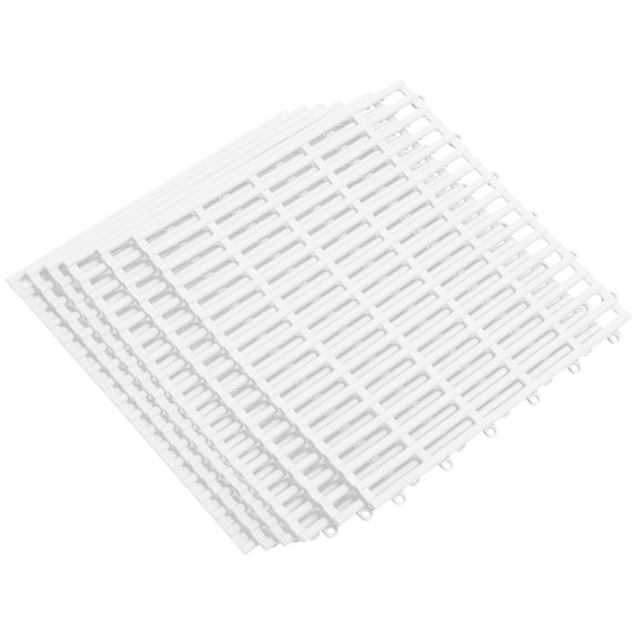 LEORX 6Pcs White Bathroom Doormats Anti Slip Floor Cushions with Soft Tpe Material