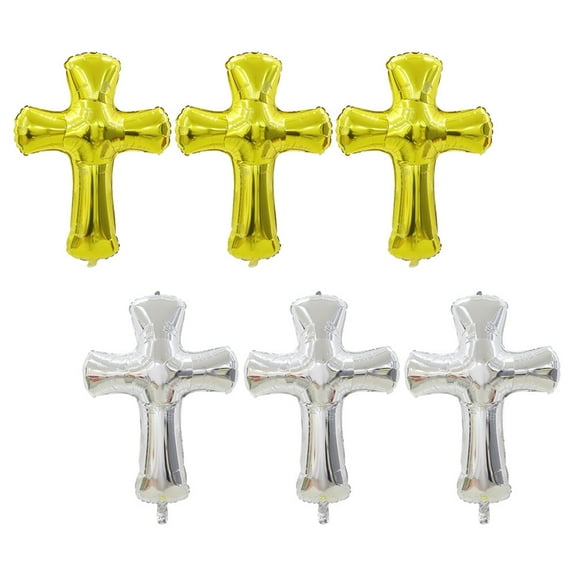LEORX 6pcs Cross Shape Balloons For Baptism Birthday Party Decoration Film Balloons For Celebrations Photo Props
