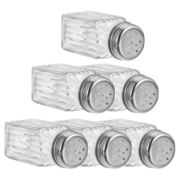 LEORX 6pcs Glass Spice Container Elegant Kitchen Seasoning Storage For Home And Restaurant Use
