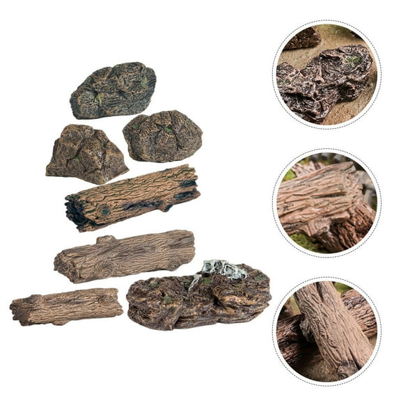 LEORX 7Pcs Artificial Tree Stump with Realistic Design for DIY Decorations and Micro Landscape Gardening