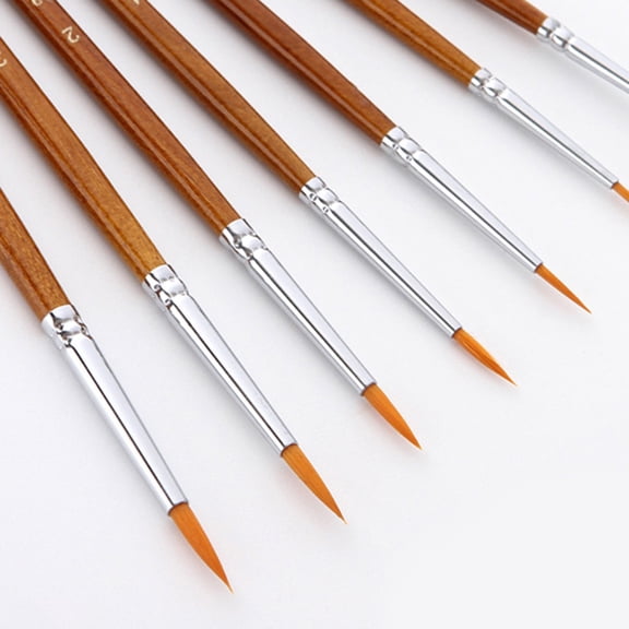LEORX 7Pcs Detail Drawing Pens Brown for Nail Painting and
