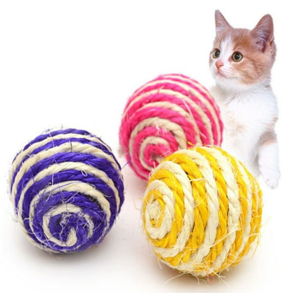 LEORX 7Pcs Interactive Cat Sound Ball Assorted Color Bite Resistant Entertainment