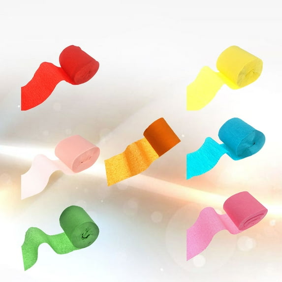 LEORX 7Pcs Party Streamers Assorted Color for Baby Shower DIY Decoration