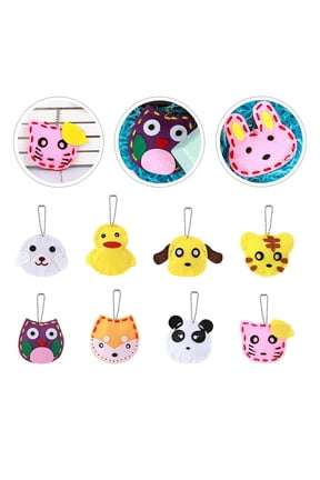8 Pcs Animal Backpack Charm Making Kit with Non-woven Fabrics for Birthday