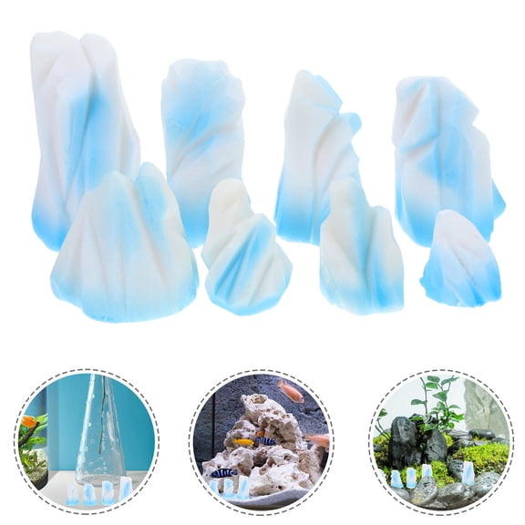 LEORX 8 Pcs Floeberg Ornament Assorted Color Aquarium Decor for Indoor Decor Home Owners