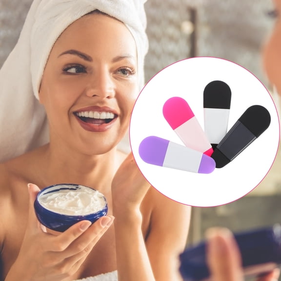 LEORX Facial Cream Spoon Pink Head with White Handle 8Pack