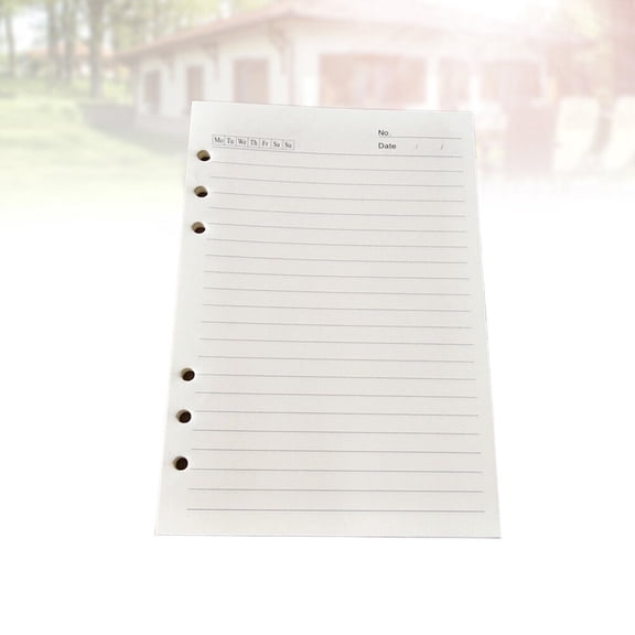 LEORX 80 Pages Beige Loose-leaf Filler Paper for Notebook Replacement Six-Hole Spiral A5 Standard
