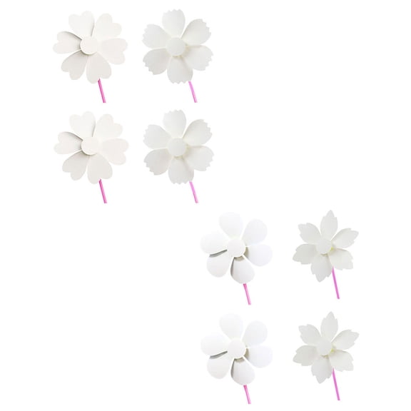 LEORX 8Pcs Drawing Hand Windmills White Paper for Children Accessories and Home Decor