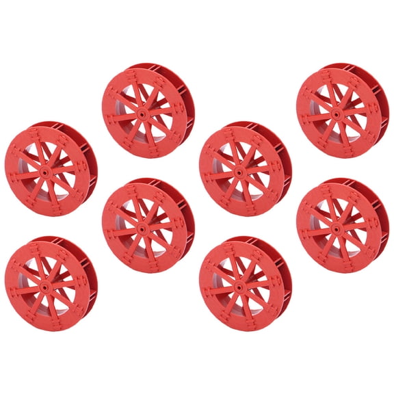 LEORX 8Pcs Red Simulation Water Wheel Resin Ornament for Fish Tank Fountain and Scene Layout