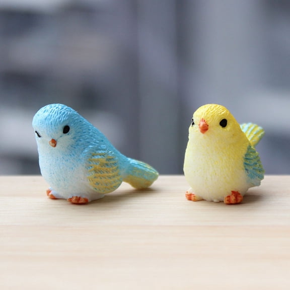 LEORX 8Pcs Small Bird Decorative Figures Purple Miniature Bird Ornament For Home