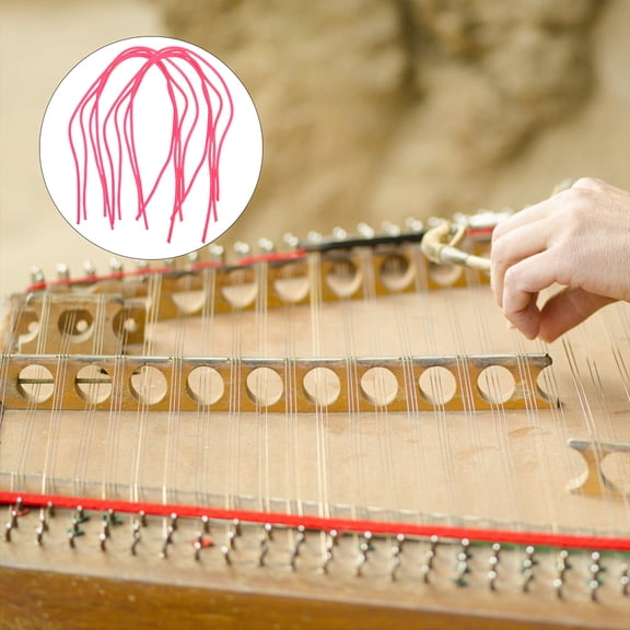 LEORX 8Pcs Yangqin Rubber Tube Set Pink Replacement Part Kit for Chinese Dulcimer