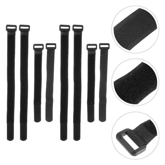 LEORX Mountain Bike Tie Downs Black Nylon Straps for Secure Fastening 8Pcs