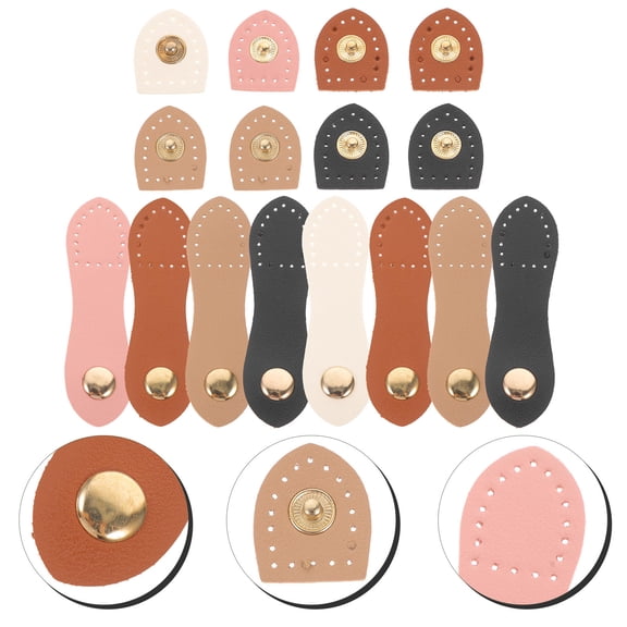 LEORX 8Set Snap Buckle for Bags and Clothing Diy Projects Quick Attachment Secure Closure Pu Leather