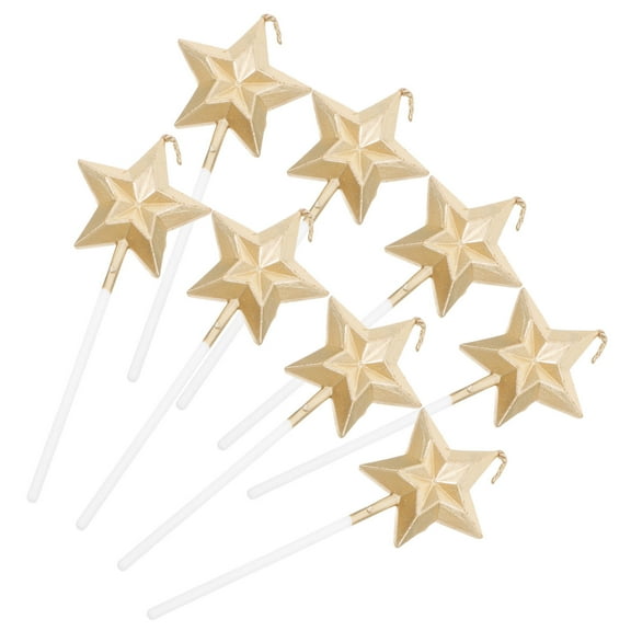LEORX 8pcs Sparkly Shaped Star Birthday Candles Shining Pick for Cake Topper Decoration Baking Supplies