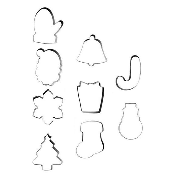 LEORX 9Pcs Christmas Molds for Baking Cookies Stainless Steel for Friends