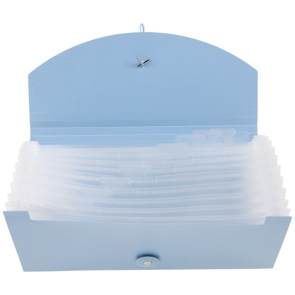 LEORX Accordion Style Blue File Folder Organizer for Efficient Receipt and Paper Management
