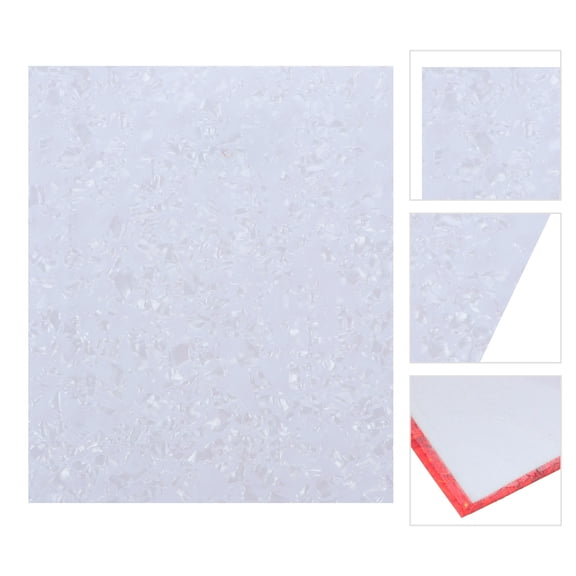 LEORX Acoustic Guitar Guard Stickers 1Pack White Rectangular for Guitar Decoration 7.86x6.68 Inch