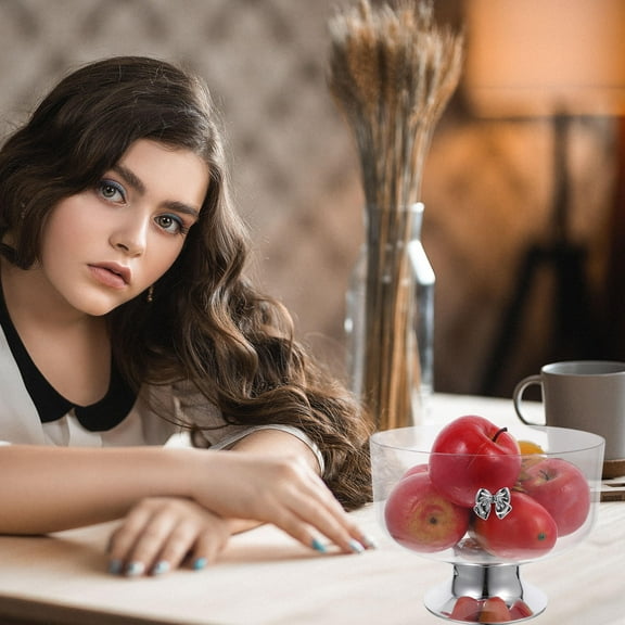 LEORX Clear Acrylic Trifle Bowl with Pedestal Footed Dessert Bowl for Fruit and Kitchen Decor