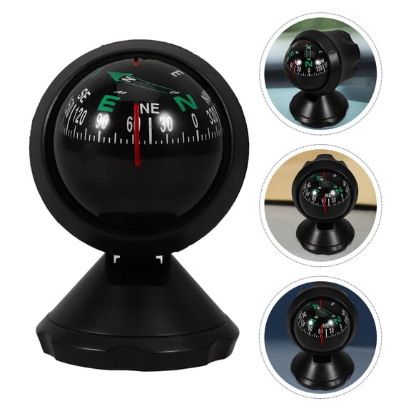 LEORX Compasses Navigation Car Ball Compass Black Plastic 1Set