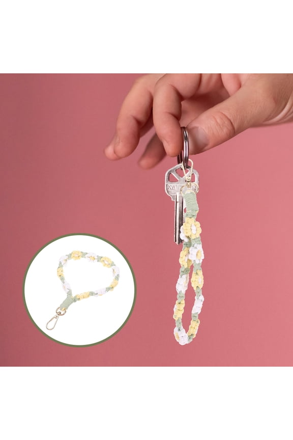 Vintage Flower Keychain Simple Classic Design Cotton Thread 1Pack