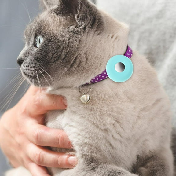 LEORX Silicone Pet Collar Holder Light Green Soft Comfortable Anti-Lost Protection Cover