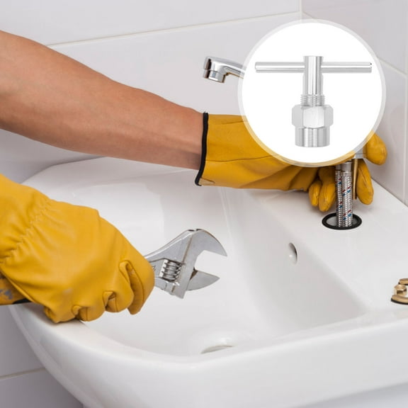 LEORX Aluminum Alloy Faucet Puller 1Set for Shower Valve Wrench Tool Wrench Shape Silver 3.54x3.03x1.18in