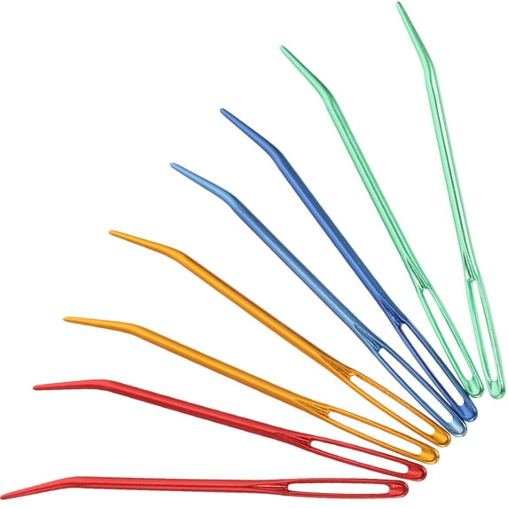 LEORX Convenient Yarn Needle Blunt Tip Multi-Function Red 8pcs