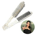 thumbnail image 1 of LEORX Anti Static Straightener Hair Brush For Women In Transparent Gold 1Pcs, 1 of 8