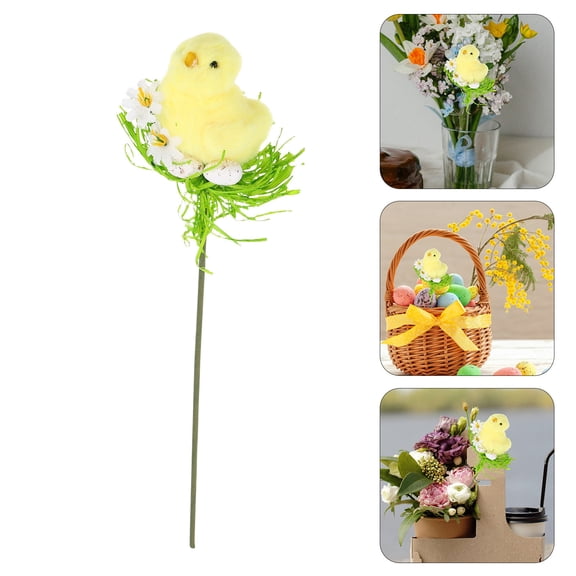 LEORX Artificial Easter Stems Light Yellow Fabric Plastic Realistic Design For Flower Arrangement Homeowners 1Pcs