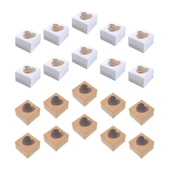 LEORX Assorted Color Cake Box with Window for Packaging Use Made from Premium Paper Material 20 Pcs