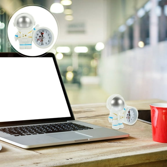 LEORX Space Clock Spaceman Clock Silver Plastic Time Display KTV 1Pack