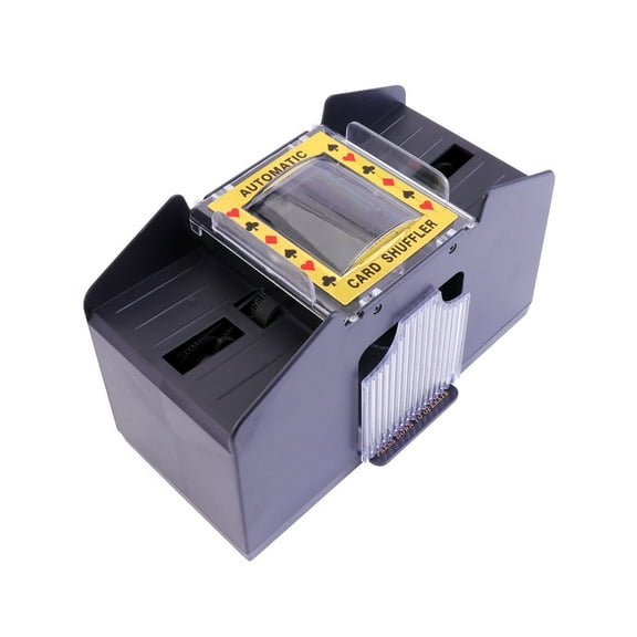 LEORX Automatic Playing Cards for Board Games Bridge or Poker Sized Cards Black Synthetic Material Up to 4 Decks Each Time