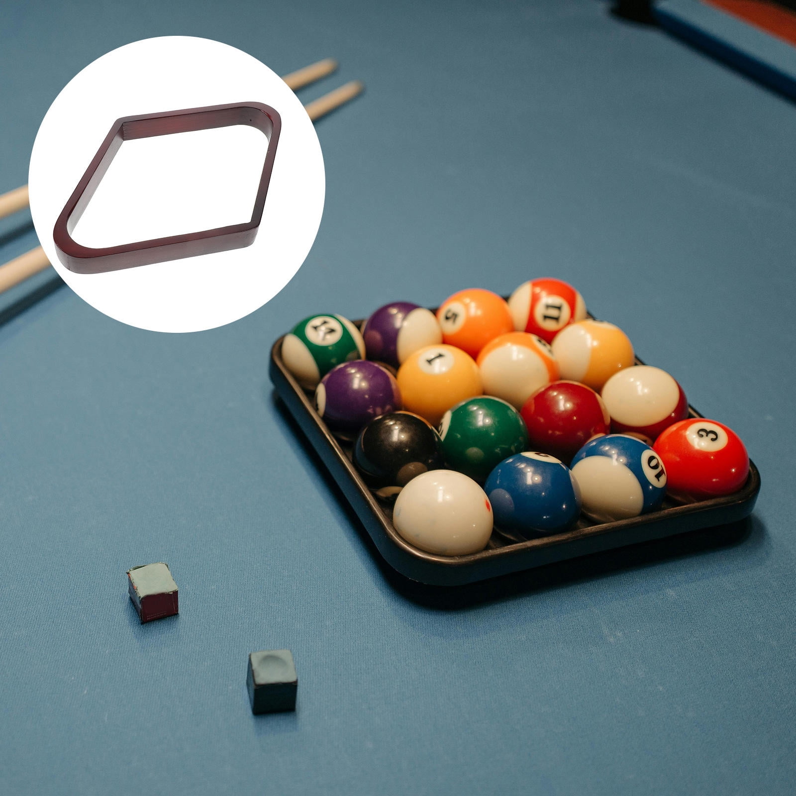 LEORX Ball Placement Dark Red Wood Billiard Ball Racks 1Pcs 11.4x8.3x1 ...