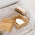 thumbnail image 1 of LEORX Bamboo Soap Holder for Storage Beige Natural Draining Dish Rack Bathroom or .5 x 4.5 x 2.5 Inches, 1 of 6