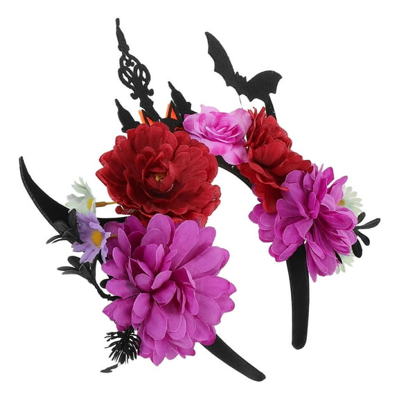 LEORX Bat Ears Headband Purple Spooky Design for Women Girls 1Pcs