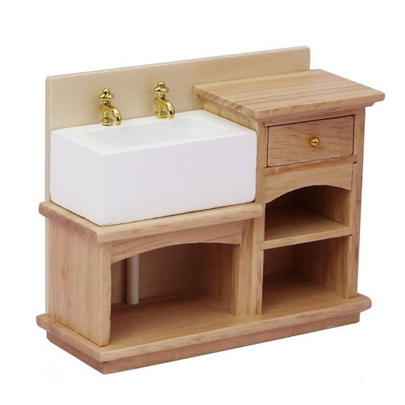 LEORX Wash Basin Miniature Bathroom Furniture Multi Synthetic Material 1Set Photo Prop