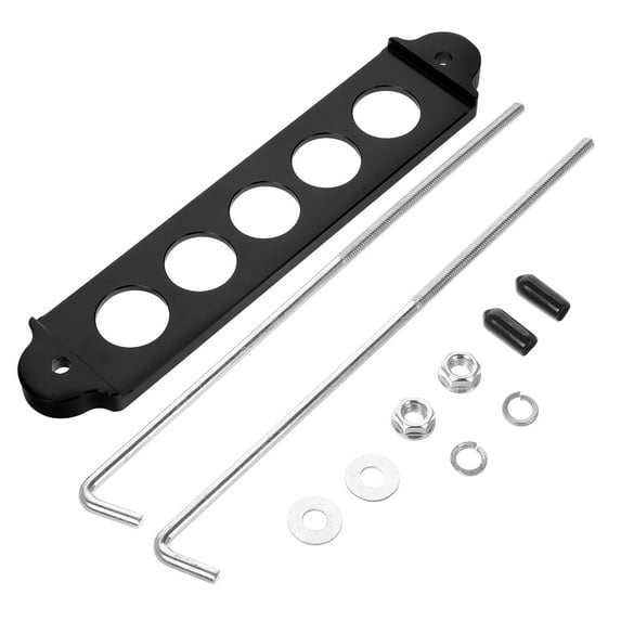 LEORX Aluminum Alloy Car Battery Bracket Black Automotive Battery Mount Holder