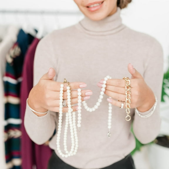 LEORX Beads for Bracelet Making 1 Roll Beige Plastic Elegant Style for Women and