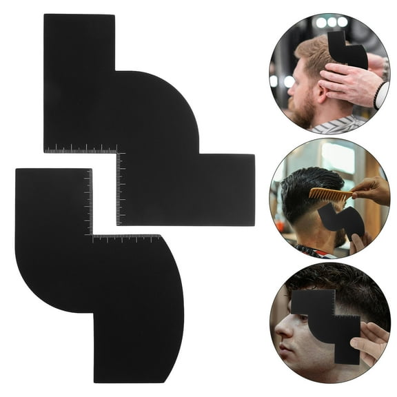LEORX 2Pcs Haircut Shaper and Beard Styling Template for Home Use with Neckline Shaving Guide