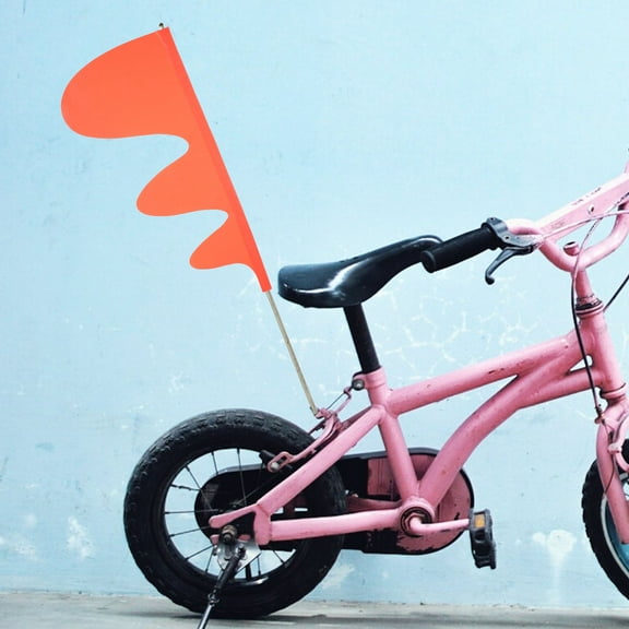 LEORX Bicycle Flag 1Pack Orange Curved Shape PVC for Mobility Scooter Use 23.2x10.2x0.04in
