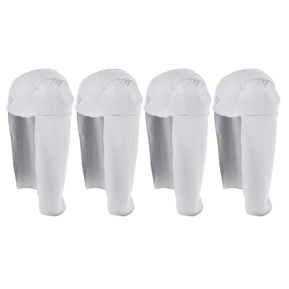 LEORX 4Pcs Long Tail Turban Hat Windproof Outdoor Sports Hat Neck Cover Light Grey