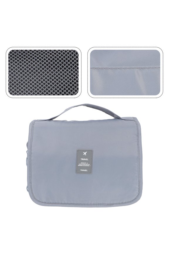 Multipurpose Light Grey Hanging Toiletry Bag Travel Cosmetic Storage Pouch