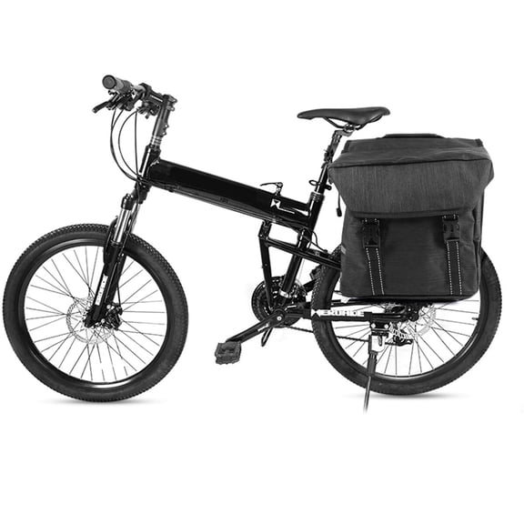 LEORX Black Bike Rear Seat Bag Pannier Large Capacity Durable Storage Double Tail Bag