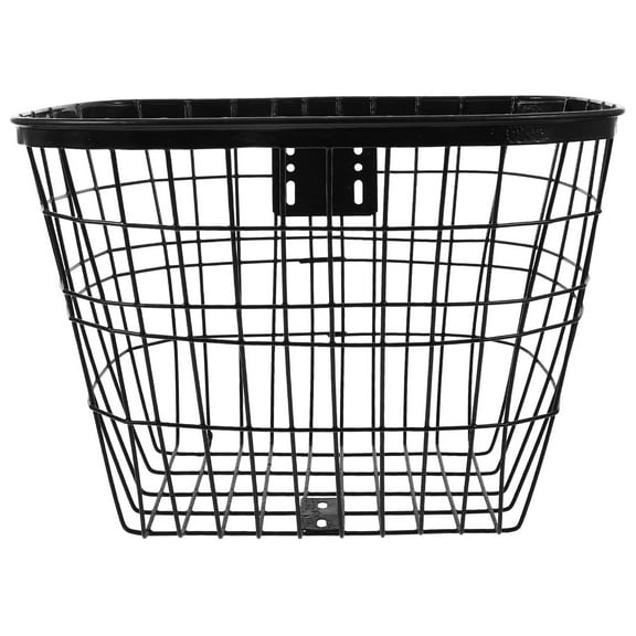 LEORX Versatile Black Front Bike Basket Iron Frame for Secure Cycling Storage